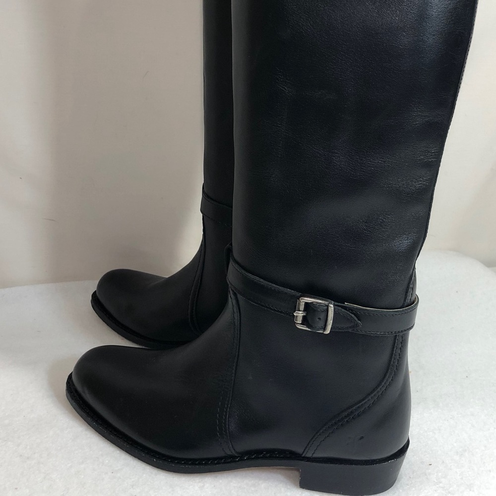 FRYE Dorado Black Leather Riding Winter Boot 6 - Picture 5 of 8